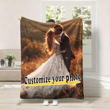 Customized Blankets & Flannel Personalized Photo And Text/Name Blankets,   Personalized Soft And Comfortable Blankets, Customized Special Photo And Text/Name As Birthday Gifts, Family, Wedding, Souvenir Customized Blankets, Blankets Suitable For All Seasons, Washable, Machine Washable, Lightweight, Breathable, Comfortable, Warm, Comfortable Customization, Unique, 280gsm For Him, Her Personalized Ideal Gifts For Her, Him, Family, Boyfriend, Girlfriend, Father, Family, Mother, Lover,  Daughter,   Son,  Grandfather,    Grandmother, Friend, Classmate, Pet.  Perfect Nap, Camping, Travel, Home, Daily Life, Office Decoration, Birthday, Anniversary, Valentine's Day, Thanksgiving, Christmas, Halloween, Mother's Day, Father's Day, Wedding, New Year Gifts,Sofa,Bed,Car,Bedroom,Living Room,Office,  Outdoor Camping, Beach,Wall Decoration - 彩色 - 查看 8