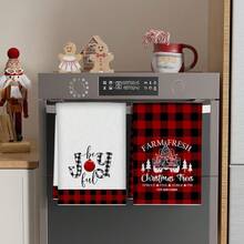 2/4pcset Christmas Country And Christmas Tree Kitchen Towels, Christmas Design, Good Water Absorption, Soft, Microfiber, Winter, Bathroom, Tea Room, Christmas Decorative Kitchen.
