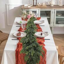 Corona de 72 pulgadas de ciprés y cedro - Resistente a los rayos UV, no se desvanece, verdor artificial realista, adecuada para coronas navideñas, decoración de mesa de Acción de Gracias, decoraciones de otoño, elegante decoración del hogar - Decoraciones navideñas de plástico para la decoración de la habitación en invierno