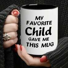 1pc Birthday Gifts Coffee Mug For Mom Dad From Daughter Son Christmas Gifts For Mother Father - My Favorite Child Gave Me This 11oz Cup - Thank You Appreciate Presents For Parents Coffee Mug - Gift For Mother's Day - 白色 - 查看 3