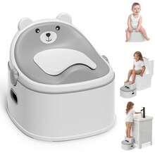 3-In-1 Toddler Potty Training Toilet Seat, Adjustable, Foldable Potty Chair Adapter With Ergonomic Design And Space-Saving Structure For Kids, Boys And Girls - 灰色 - 查看 10