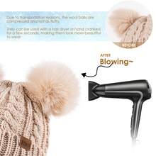 REDESS Women's Winter Soft Knit Hat 2-Pack With Faux Fur Pom Hat With Warm Fleece Lining Skull Cap For Women - RE成人麻花雙球女帽2裝 - 查看 4