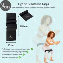 U can - Liga de Resistencia Larga 120 cm |   Latex Negra para Pilates, Barre, Ejercicio Funcional, Resistencia Alta |   Bandas Ejercicio UCAN - Café - Ver 8
