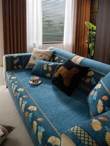 1pc All-Season Sofa Cushion Cover, Modern Minimalist Anti-Slip Sofa Seat Protector, Dust-Proof And Washable Sofa Slipcover, Blue Fashionable Soft Non-Fading Non-Shedding Bedroom Decor Pet-Friendly Cover, Adjustable For Corner Sofa, Bedroom, Office, Living Room Combination Furniture, 1/2/3/4 Seater Sofa