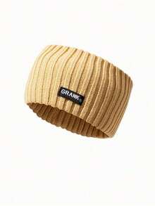 1 Pacote de Faixa de Cabelo Feminina Casual, Quente e Elegante, Feita de Lã Tricotada em Cor Sólida, Acessório de Cabelo para Mulheres