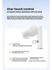 Lenovo Os fones de ouvido semi-intra-auriculares TA210 são confortáveis de usar, leves e esportivos, com cancelamento de ruído ativo adaptativo, Dolby Atmos, à prova de suor, duráveis e com emparelhamento rápido. Moon Rock Branco - rocha lunar branca - Visão 5