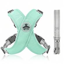 X-Shaped Dog Harness Vest Set, Suitable For Small & Medium Dogs, Reflective Leash Chest Strap, Breathable Mesh Dog Harness