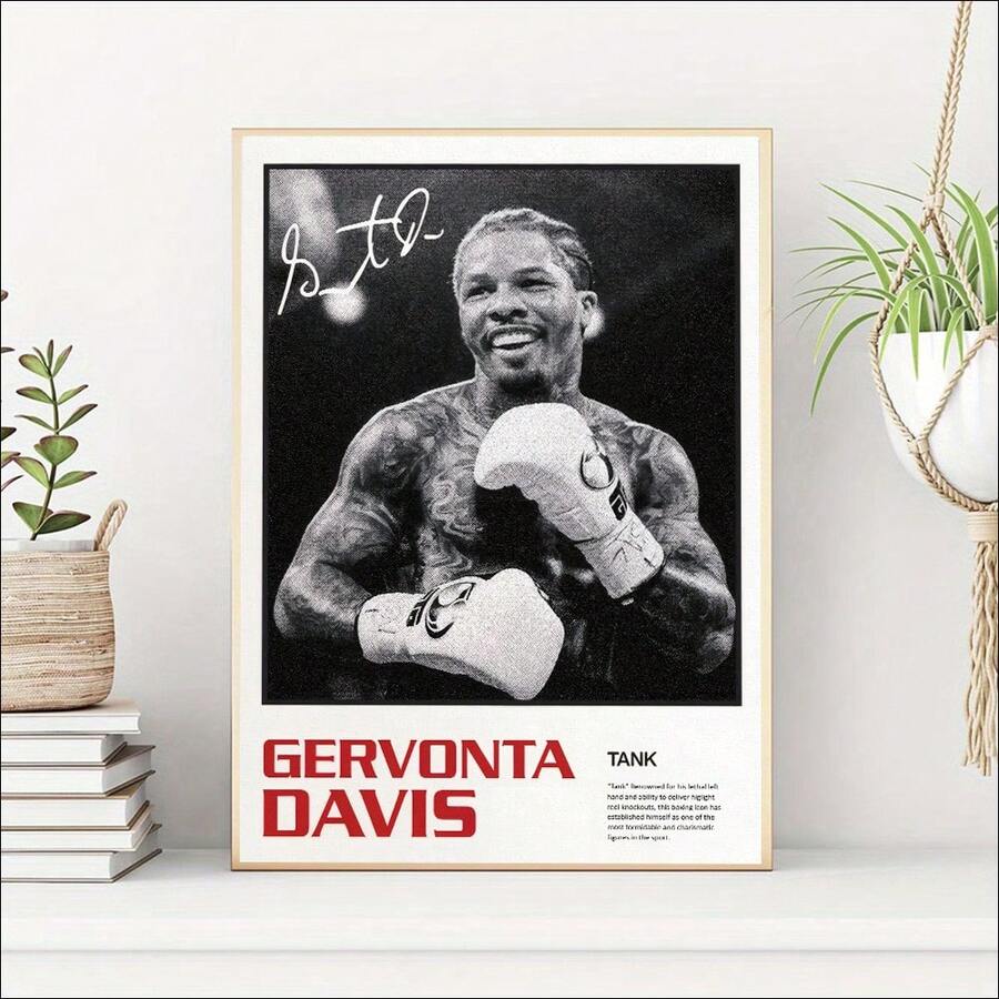 1 pieza, Póster de boxeo de Gervonta Davis sin marco, Arte en lienzo de Tank Davis, Abdul Wahid Tank - Multicolor - Ver 1