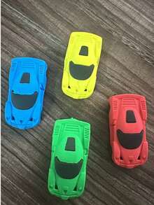 High-Quality, Highly Attractively, Creative Cartoon Car-Shaped Eraser, Clean, Soft And Easy To Wipe, Detachable Children's Eraser Station, Elementary School Student's Back-To-School Gift.