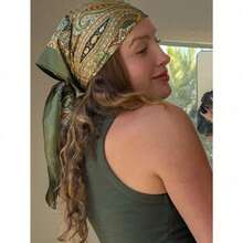 1pc Simple Printed Square Scarf, New Spring Fashion Bandana For Women, Can Be Used As Belt,Bag Decoration,Ribbon, Headband Or Headscarf Bandana,Hair Band,Head Band Ideal For Dressing Up Your Look