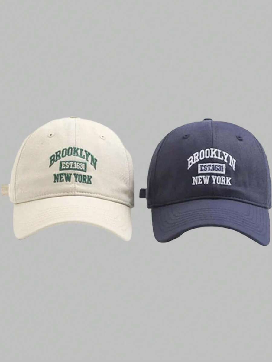 DareSee 2pcs Letter Embroidered Baseball Cap Street Music Fest Y2KFest Back To School Autumn Winter Gifts