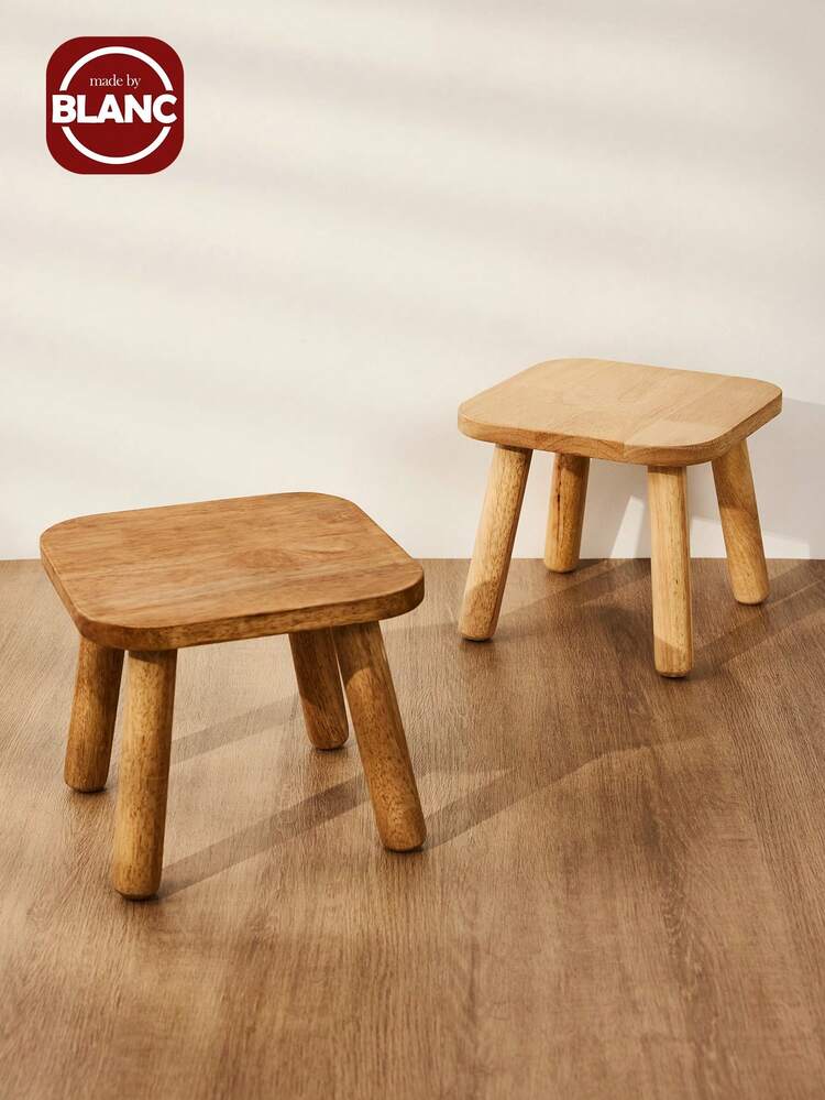 1pc Wooden Medieval Plant Stand, Shoe Bench, Step Stool, 9.41 Inch (24cm) High Planter Table, For Indoor Plants, Modern Accent Table, Flower Pot Riser, Small Round Side/End Table - Multicolor - View 4