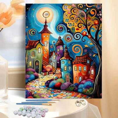 Bộ tranh tô màu theo số tự làm 40*50cm, Bộ tranh theo chủ đề ngôi nhà, Thích hợp trang trí phòng ngủ và trang trí tường nghệ thuật, Phương pháp vẽ đơn giản và thú vị, Không cần kinh nghiệm vẽ, Thực hiện ước mơ họa sĩ của bạn, Đắm mình vào thế giới đầy màu sắc, Mỗi nét vẽ là một sự thể hiện bản thân, Thêm sự lãng mạn vào cuộc sống, Món quà tuyệt vời nhất cho gia đình và bạn bè