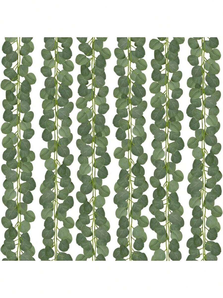 1 pièce/3 pièces/80 pièces Plantes artificielles - Vigne de feuilles d'eucalyptus, décorations de jardin extérieur, décorations d'arbre de Noël, guirlande de fête de mariage, décorations de maison, salle à manger, chambre à coucher, décoration d'hiver, décoration d'Halloween, décoration de Noël, cadeaux d'anniversaire