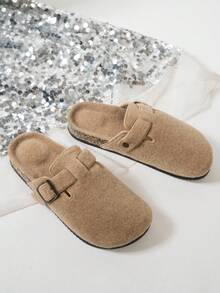 Pantuflas de mujer cálidas y de felpa, pantuflas casuales y versátiles de moda para otoño/invierno - Camel - Ver 5