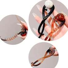 Nuevo Pinzas para El Pelo, 3 Piezas de Perlas Clip, Hair Clips, Clip de Plátano, Elegantes Pinzas para el Pelo de Moda, Accesorios para el Cabello de Moda para Mujeres y Niñas (Marrón) - color 3 - Ver 7
