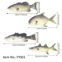 4pcs Artificial Simulation Fish Model, Marine Animal Realistic Fish Replica Including Bass, Spotted Fish, Tuna, Small Sea Fish, Carp, Lifelike Fake Fish For Aquarium Decoration