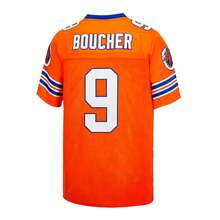 Kekambas Bobby Boucher #9 The Waterboy Adam Sandler Movie Mud Dogs Bourbon Bowl Football Jersey Elastic Fabric -Delicate Embroidery Retro Sports Style, Fashionable Casual, Suitable For Rugby And Leisure Themed Activities Rugby Jersey - Orange - View 4