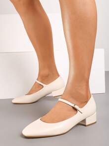 Glitzernde Mary Jane Absätze - Klassische & elegante Damenschuhe - Büro/Arbeit, Abend/Party - Frühling/Herbst - Beige - Übersicht 1