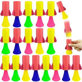 10/20 件手指火箭玩具，儿童玩具，桌面弹射玩具，快速按下并释放，看看谁能射得更高，适合儿童、课堂奖品、主题活动奖品、派对礼物，多种颜色