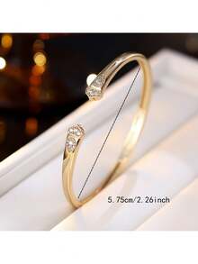 Brățară la modă pentru femei, încrustată cu pietre sintetice de zirconiu, design rafinat, bijuterie (fără cutie)