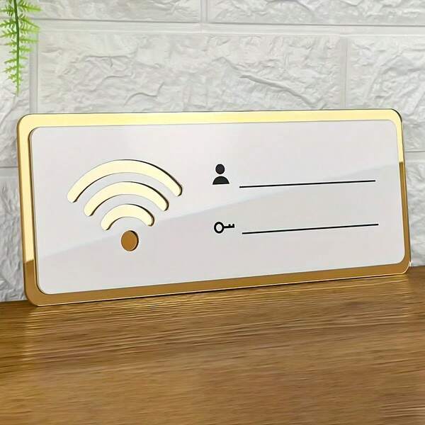 1pc Acrylic WiFi Wireless Internet Access Reminder Sign, Free WiFi Hotspot Identification Plate