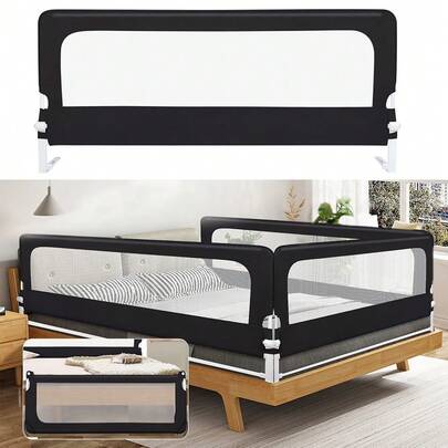 Verstellbares und sturzsicheres Bettgitter für Kinder und Babys,Höhenverstellbar,In verschiedenen Größen erhältlich(2m/1.8m/1.5m)