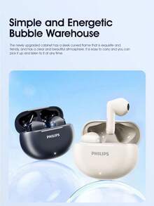 PHILIPS TWS Bluetooth wireless headphones, TAT1199,AI noise reduction,Spatial sound effects, long battery life, Low latency, waterproof for sports, non-pressure to wear - 藍色 - 查看 7