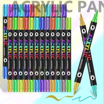 24/48/72/168 色双头马克笔套装 - 12/24/36/84 支，绘画，帆布艺术工具，DIY 工艺马克笔