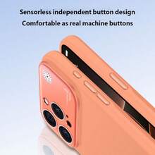 1pc Scented Liquid Silicone Phone Case With Camera Hole Protective Film, Compatible With Iphone 17 - Orange - View 6