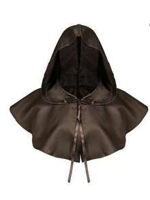 Medieval Hooded Cloak, Renaissance Period Short Hooded Cape, , Party Dress