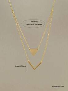 CHOSHILAR 1pc Minimalistic Elegant Geometric Triangle V Pendant Necklace, Women's Fashion Choker Necklace, Delicate & Premium, Suitable For All Seasons, A Gift For Teachers, Graduates, Family & Friends