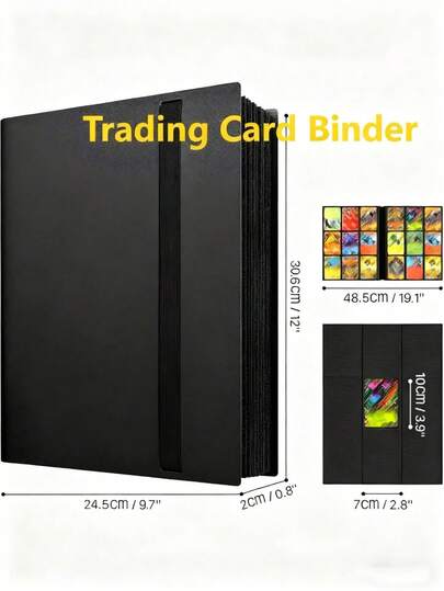 1pc Professional Card Collection Album, 4-Pocket Thick Non-Stick Pages, Dust & Moisture Proof Protection For MTG/TCG/ Cards, 4-Color Binding Strap For Categorized Management, Competition-Grade Card Box, Collection & Display Gift, Essential For Card Players, Ideal Christmas/Birthday Gift For Teens & Young Men (This Is 2X2 4-Pocket, Can Hold 160 Cards)