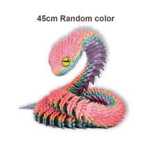 30cm Realistic Jointed Snake Toy – Glow In The Dark Flexible 3D Printed Viper Figure,Random Eye Color, Fun Prank Or Party Gift,Desktop Ornaments,Halloween Decorations, Prank Toys, Horror Toys, Cute Snakes - Multicolor - View 16