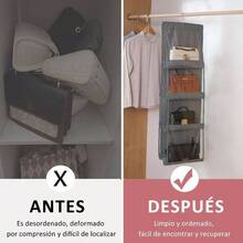 3Pcs Organizador de Bolsos para Clset, 8 Compartimentos Bolsa de Almacenamiento, Organizador para Colgar Bolsos para Armario de Tela Oxford para Armario, Dormitorio gris - gris - Ver 6