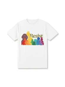 Save PBS-Resist Shirt. Political Protest, Save Public Broadcasting, Hands-Off Tee - 白色 - 查看 1