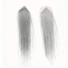 Men's Full Toupee - Natural Hairline, Invisible & Breathable Human Hair Wig For All Skin Tones - Black and White - View 10