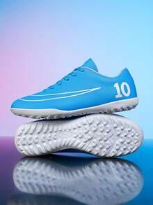 Lightweight Football/Soccer Shoes, Non-Slip & Durable Cleats, Suitable For Football Training And Matches, For Adults, Teenagers And Students - Blue - View 2