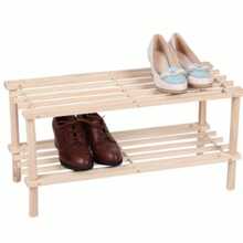 Zapatero de madera maciza multicapa, sencillo, para puerta de casa, económico, de capacidad estrecha, para dormitorio - Beis - Ver 5