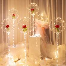 10/20 Pack LED Balloons, Light Up Balloons, Clear Helium Bobo Balloons, Glow Bubble With String Lights For Valentines Day, Halloween, Christmas, Wedding, Birthday Party Decoration - Đèn ấm - Xem 1