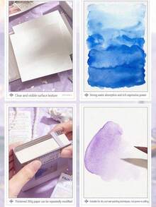 1个迷你便携式水彩颜料板，旅行涂色书，素描本带调色盘套装，水彩颜料采用小方盒包装，适合绘画，返校必备 - 隨身水彩筆/加厚50張/本(含調色盤) - 查看 3