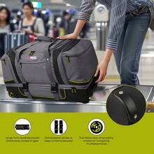 30 Inch Rolling Duffle Bag With Telescopic Handle, Wheeled Duffel Bag With Drop-Bottom,With 2 Layers Of Space Multiple Interior & Exterior Pockets,Extra Large Luggage Bags For Travel - 綠色 - 查看 6