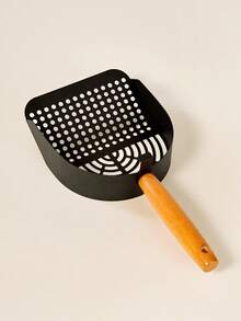 PETSIN 1 件不锈钢猫砂铲，带符合人体工程学的木柄 - 多功能宠物粪便清洁工具，适用于兔子、猫、狗和猫砂盆 - 耐用卫生易清洁设计 - 彩色 - 查看 5