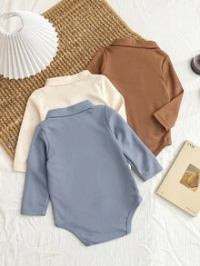 3件套男婴春秋季半开领连体衣，婴儿连体衣，宝宝连体衣