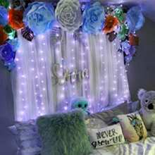 300 LED Fairy Curtain Lights, 9.8ft X 9.8ft Warm White Curtain String Lights, USB Plug In 8 Lighting Modes Christmas Decoration, Hanging Lights With Remote For Bedroom Indoor Weddings Dorm - trắng - Xem 11