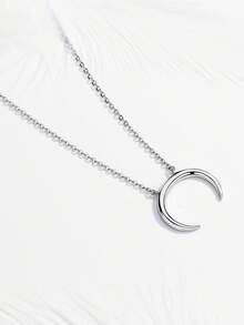 Kaletine قلادة قمر من الفضة الإسترليني عيار 925 قلادة طويلة للنساء والفتيات مجوهرات قطعة واحدة