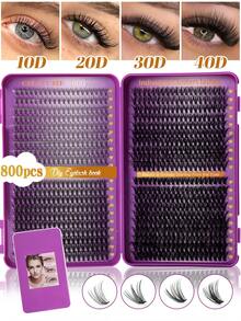 Zestaw do przedłużania rzęs Curl D Lashes 621/640/800 szt., w tym 10D-160D 8-16 mm, spersonalizowane sztuczne rzęsy DIY, sztuczne rzęsy 3D, rosyjskie kręcone rzęsy, dramatyczne, potargane rzęsy z norek, do makijażu codziennego, cosplayu, na całą twarz i na co dzień, przenośne do codziennego użytku lub na wyjścia