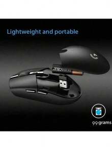 Logitech Ratón inalámbrico ligero G304 con sensor de juegos de alto rendimiento, seis botones programables, funcionamiento silencioso, portátil y ligero, adecuado para escenarios de oficina y juegos (negro) - Negro - Ver 3