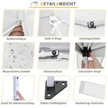 Carpa plegable 3x3m Pop Up Gazebo Plegable con 4 paredes laterales, impermeable, protección UV 50+ Carpa de jardín Carpa de fiesta, Carpa de jardín, incluye bolsa