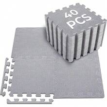 DDCAQIOUA 20/40pcs alfombrillas de espuma EVA de alta densidad (gris negro) con tableros de espuma empalmables: suelo antideslizantes, alfombra duraderas y cómodas, ideales para pisos de gimnasios, cintas de correr, tatamis, salas de pesas, colchonetas de protección para pisos, pisos de piscinas removibles y Pilates: ¡pisos de gimnasio multiusos para mayor agarre! - Multicolor - Ver 12